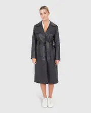 [Belle & Bloom] Unstoppable Leather Trench - Black