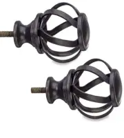 Cambria Matte Brown Finals Birdcage To Use W/Drapery Rods/Holdbacks
