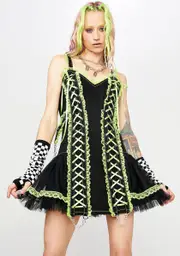 [Tripp NYC] Green Lace Mini Dress