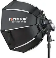 T&YFOTOP 26 inches/65 Centimeters Octagonal Softbox with S-Type Bracket Mount, Carrying Case Compatible with Camera Flash Speedlites TT560 NW561 NW565 NW625 NW635 NW670 750II, etc (55CM)