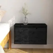 Floating Cabinet DIY Wall Mount Storage Rack Wooden Book Display Shelf Black