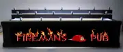 BLACK FINISH LIGHTED 18 BEER Tap handle display FIREMANS PUB BAR SIGN