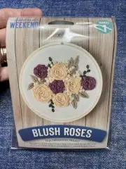 Leisure Arts Embroidery Kit 6" Blush Rose- embroidery kit for beginners -