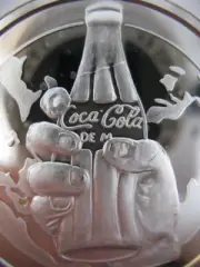 VERY RARE CLASSIC COCA COLA COMPANY BOTTLE COIN LOW # 692 1-OZ SILVER. 999+GOLD