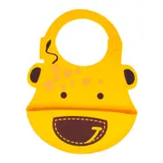 Marcus & Marcus Baby Bib Lola Giraffe Soft Silicone w/ Crumb Catcher 6m+ Yellow
