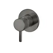 MEIR Round Brass Basin/Bath Short Pin Lever Mixer - Wall Mounted - PVD Shadow