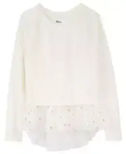 Epic Threads Girl White w Golden Stars Peplum Top Sz XL(18-20) $36.5TINI {&}