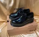 Dr Martens 1461 Bex Black Iridescent Rainbow 3 Eye Shoe NIB- size UK-3,EU 36,US5
