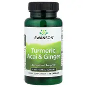 Swanson, Turmeric, Acai & Ginger, 60 Capsules