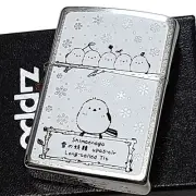Zippo Shimaenaga Bird Silver White One Sided Processing Printing Lighter Regular