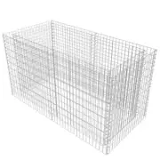 Gabion Raised Bed Steel 180x90x100cm Silver Fence Wire Wall Cage