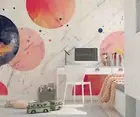 3D Sphere Red Black Self-adhesive Removeable Wallpaper Wall Mural