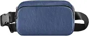 [Amooorous] Navy Blue Linen Texture Stylish Crossbody Bag Waist Packs for Women Men Mini Cross Body Bag Belt Pack with Adjustable Strap for Travel Running Hiking, Navy blue linen texture, 1 size