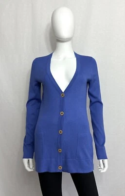 Lilly Pulitzer Heidi Cardigan Womens S Iris Blue Pockets Long Sleeve Sweater NWT