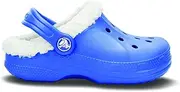 [Crocs] Kids Unisex Feat Lined Kids Shoes, 6-7 M US Toddler, Sea Blue/Oatmeal