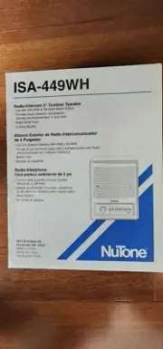 NuTone ISA-449WH Radio-Intercom 5" Outdoor Speaker