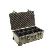 Pelican 1510 Case - Olive Green with Padded Dividers