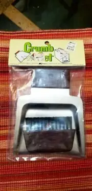 NOS SEALED! Stainless Steel & Wood Crumb Catcher Set 1970's KMART Ships FREE!