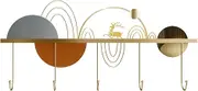 Coat Rack Wall Mount Simple Metal Hooks Shelves No-Hole Entrance Creative Hooks Entryway Coat Rack Light Luxury Hangers Wall Coat Hooks with 5 Hooks Wall Coat Hooks