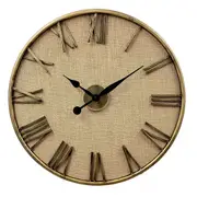 [Vanguard Universal] Luxurious Linen Dial Bronze Roman Numerals Wall Clock