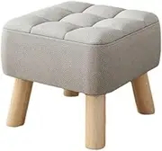 TOMVAES Small Square Footstool Shoe Changing Stool Stable Step Stool Seating Chair Foot Rest Stool Footrest for Entryway Office Home,Grey