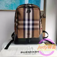 在飛比找Yahoo奇摩拍賣-7-11運費0元優惠優惠-二手 99新 BURBERRY 博柏利 經典格紋雙肩包 大號