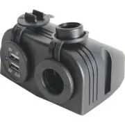 CIG SOCKET WITH DUAL USB PORTS PANEL/ SURFACE MOUNT PS2026