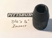 Pittsburgh 7/16" x 1/2" Impact Socket 6 Pt Free USA Shipping