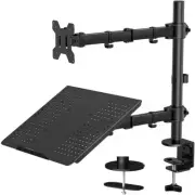 Adjustable Dual Monitor Mount Stand with Laptop Holder for 13" to 32" Computer S