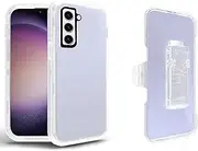 [Asuwish] Phone Case for Samsung Galaxy S23 5G with Belt Clip Clear Holster Stand Hybrid Shockproof Silicone Military Grade Protective Heavy Duty Cell Cover S 23 23S GS23 G5 SM-S911U 6.1 inch Men Clear