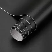 [Oxdigi] Matte Black Wallpaper Peel and Stick Contact Paper for Cabinets and Drawers Countertops Shelf Liner Wall Covering, Self Adhesive Decorative Waterproof Removable Thick Vinyl Roll 60x 500 cm