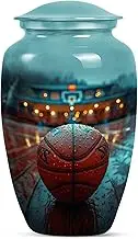 Basketball Cremation Urn - Large Memorial Tribute for Adult Male & Female - Funeral Burial Urn for Mom & Dad - 10 Inch - Blue Urns for Human Ashes Adult Man