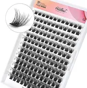 3D Fluffy Eyelash Extension 9-16mm D Curl Lashes Clusters Soft Faux Mink Lashes M1 Individual Lashes Extensions DIY Clusters Lashes Happy Heartbeat(3D Black-D Curl, M1-9-16)