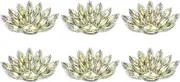 uxcell 6Pcs Handmade Beaded Patches, Peacock Tail Glass Crystal Appliques Sew on Rhinestone Patch for Clothing DIY Sewing Accessories, Golden Yellow