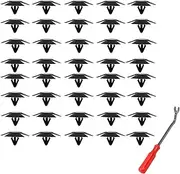 40pcs NUZAMAS Hood Insulated Fixing Clips Hood Insulation Retainer Clips Rivets with Fastener Remover for Compatible with Jeep Chrysler Dodge Ram Replace OEM 4878883AA LH LHS Nylon Clip