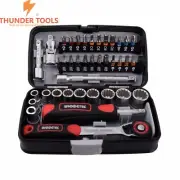 Thunder Tools 38pcs Mini Ratchet Wrench Set 1/4" Socket Screw Bits Kit