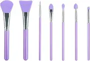 LORMAY 7 Pcs Silicone Makeup Brushes for Facial Mud Mask, Cream Eye Shadow, Lip Care, and UV Resin Epoxy Art Crafting (Purple)