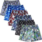 [JupiterSecret] Mens Satin Boxer Shorts Pack, Silk Feeling Sleep Shorts Underwear with Button Fly, Silky Pajama Bottoms for Men