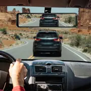 12Inch Dash Cam 4K Car Mirror Video Recording Wireless Carplay Android Auto ADAS GPS Navigation FM Black