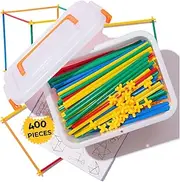 400 Pcs Straw Building & Construction Toy Set - Build Forts, Encourage Stem, 4+ Year Old Kids - Promotes Engineering Spatial-Awareness Coordination and Motor Skillls