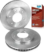 2 Front Disc Brake Rotors + Bendix 4WD Pads for Mitsubishi Triton ML MN MQ MR & Challenger PB PC 4cyl 2.4L 4N15 4G64 2.5L 4D56T 3.2L 4M41T V6 3.5L 6G74 2007 to 2020