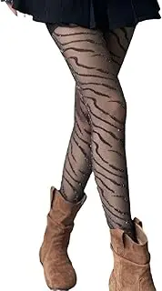 [Oxtxuzdm] Vintage Glittering Zebras Stockings Tights Sheer Silk Nylon Animal Pattern Pantyhose Hosiery for Women Partywear