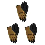 All Purpose Flexible Knit Latex Palm Sure Grip 3 Pair Large Glove by Magid, Grey