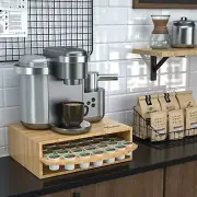 Bamboo K-Cup Coffee Pod Holder Coffee Machine Stand Storage Organizer