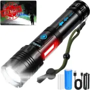 LED Torch Rechargeable 10000 Lumen IPX6 Waterproof 7 Modes COB Light for Camping