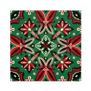 19" X 19" Napkin 4-pack set Red Green Christmas Decor Bandana Mexican Tile Cloth
