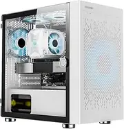 Micro ATX/ITX Mid-Tower Computer Case, Split Cabinet Structure, Desktop Computer Case, Vertical GPU Bracket(White)