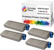 a Set BCMY Compatible Toner Cartridge for OKI 46507612 46507611 46507610 46507609 (11,000/11,500(BK/CMY) Pages) for OKI C712 C712dn C712n