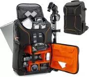 S17 Camera Backpack – Large Padded DSLR & Drone Bag with Customizable Dividers,