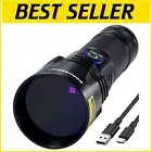 Powerful 365nm Filtered UV Flashlight - USB-C Rechargeable Black Light Detector